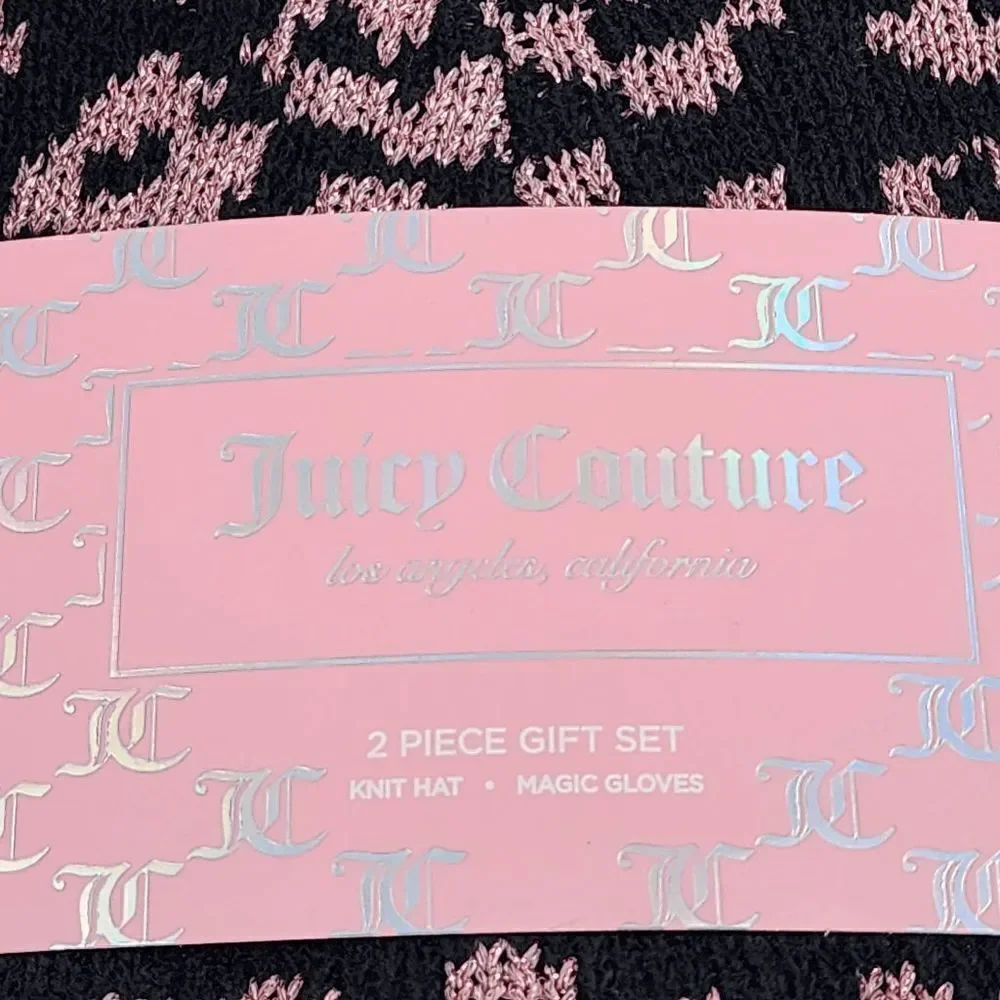 NWT {Juicy Couture} 2 Pieces Gift Set Knit Hat and Magic Gloves NWT